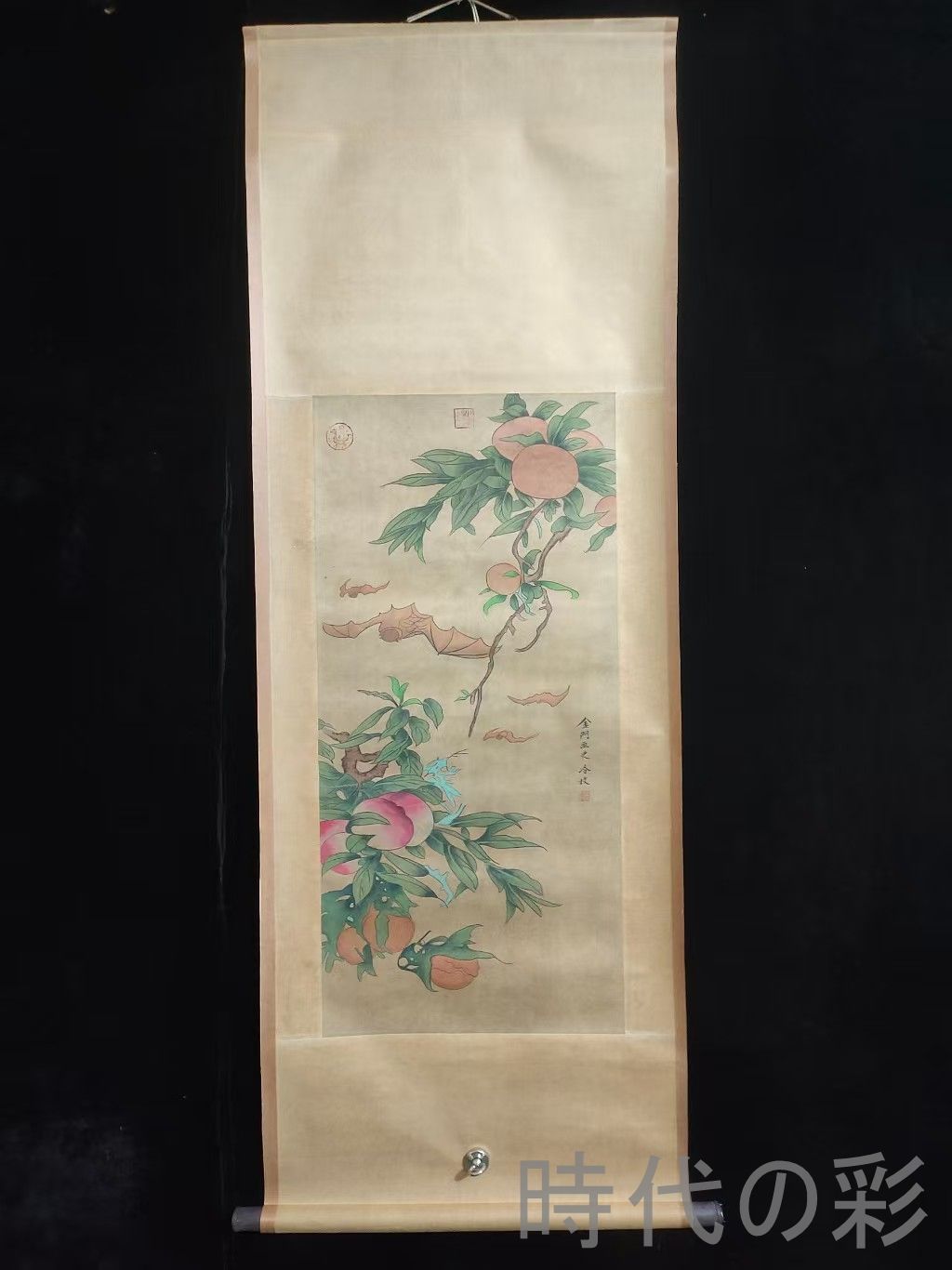 中国古美術.清時代.冷枚款.花鳥図.宣紙画.三尺手描き.肉筆.掛け軸.絵画