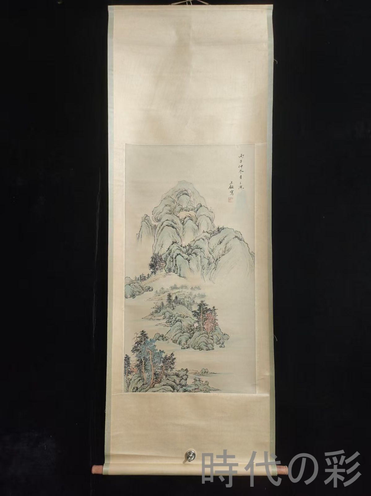 中国古美術.明時代.王監款.花鳥図.宣紙画.三尺手描き.肉筆.掛け軸.絵画