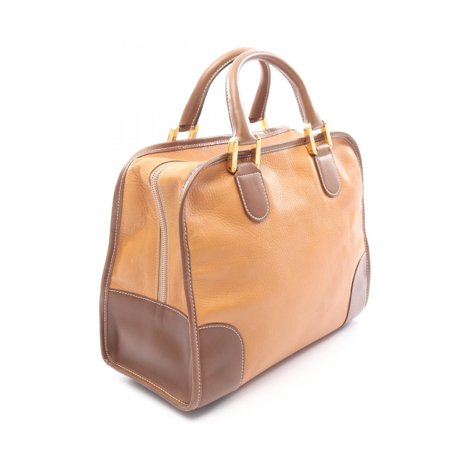 ロエベ LOEWE ハンドバッグ アマソナ32 ブラウン レザー アマソナ32