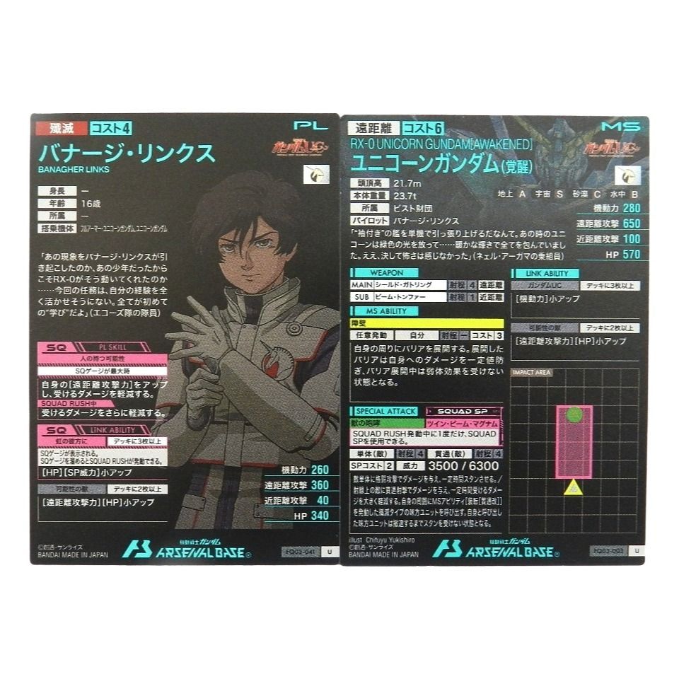 □バナージ・リンクス ユニコーンガンダム(覚醒) 2点セット FQ03-041[U