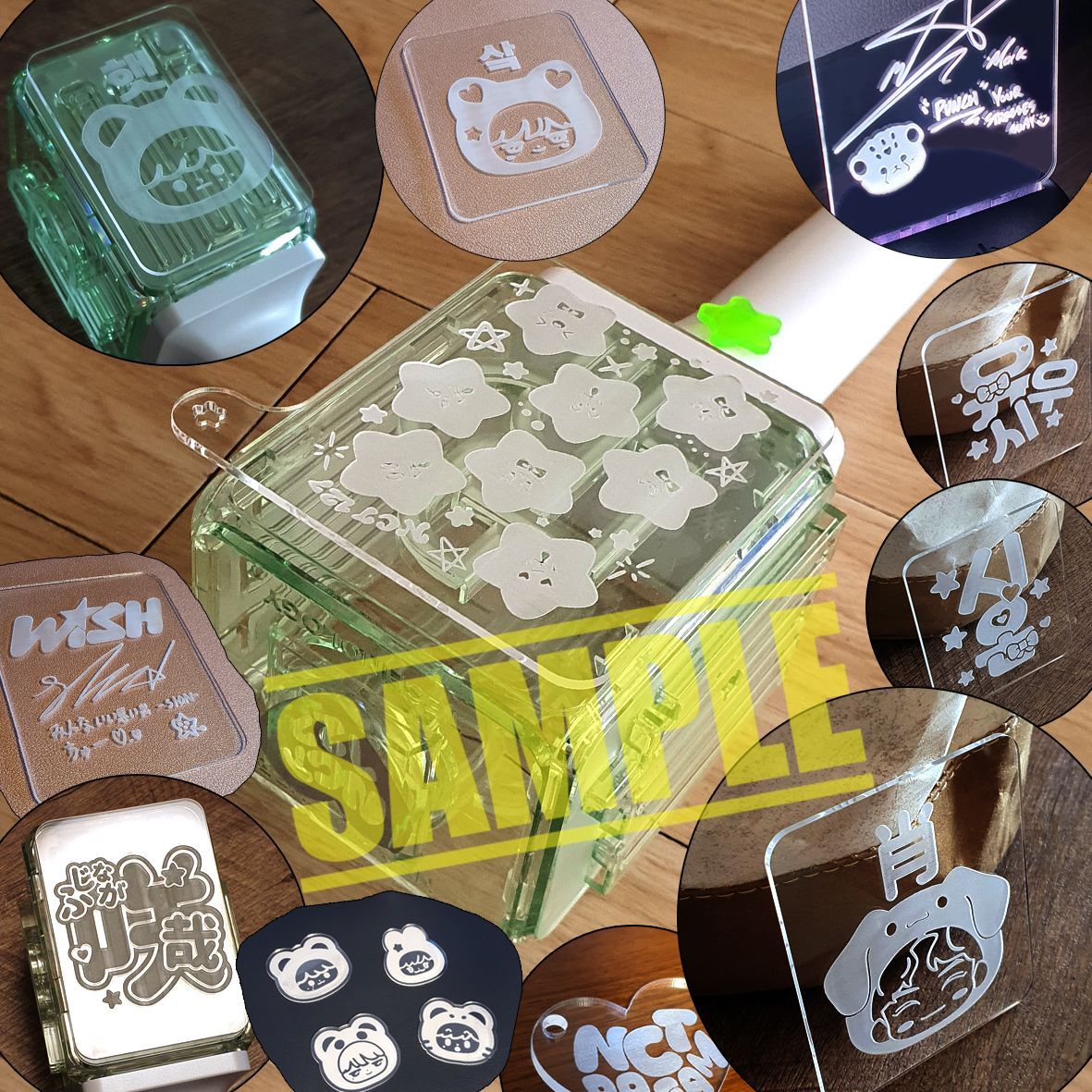 穴あり彫刻アクリル サイン NCT DREAM ペンライト マーク チョンロ