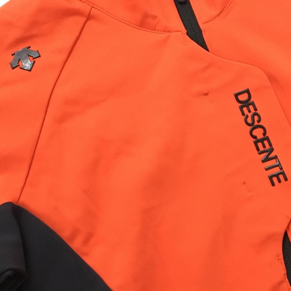 デサントゴルフ ジャケット オレンジ×黒 立体ロゴ レディース M ゴルフ