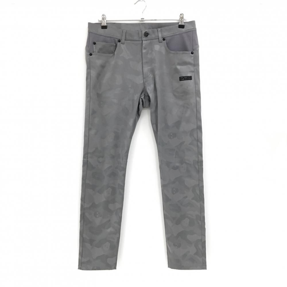 美品 マークアンドロナ パンツ グレー カモフラ 迷彩 スカル ストレッチ L マークアンドロナ パンツ グレー カモフラ柄地模様 迷彩 スカル