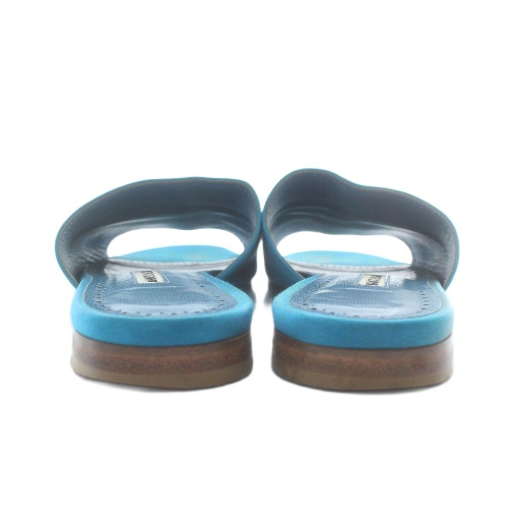 マノロブラニク MANOLO BLAHNIK サテン フラット サンダル スライド 37