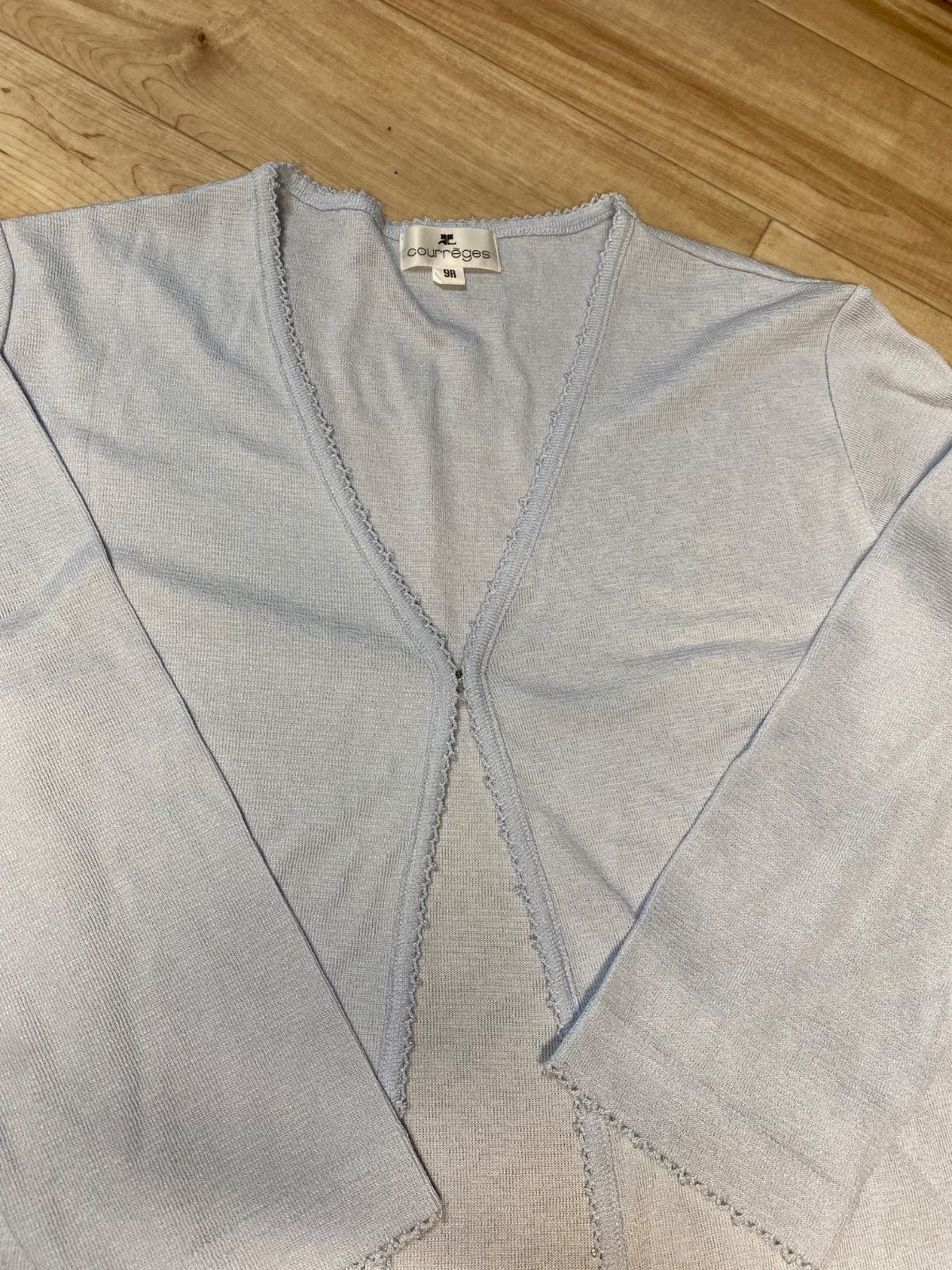 クレージュ Courreges アンサンブル カーディガン ノースリーブ 水色