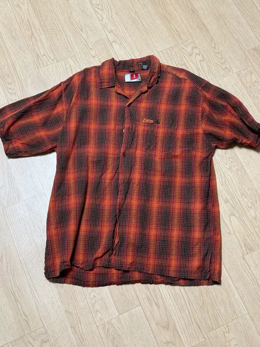 LOCO レッド CHECK 半袖 シャツ