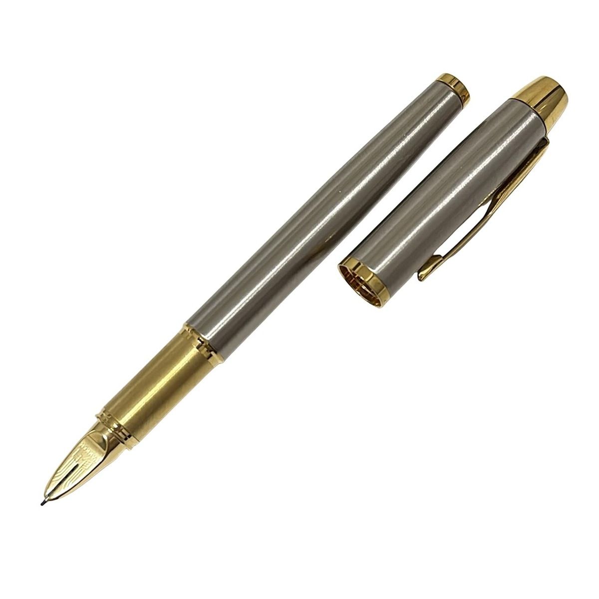 PARKER(パーカー) 万年筆美品 - シルバー×ゴールド インクあり(黒