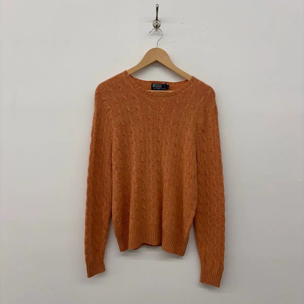 2023年モデル✨ポロラルフローレン ケーブルニットオレンジ ポニー　カシミヤ混 ポロ ラルフローレン POLO RALPH LAUREN カシミヤ混 ニット セーター