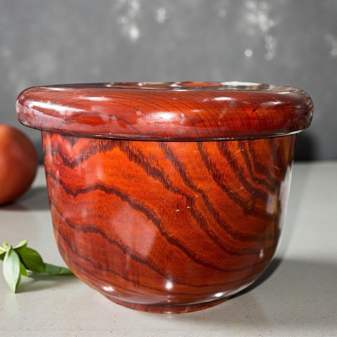 某有名オークション購入 老松 天然素材 時代物 蓋つき 木箱 茶道具