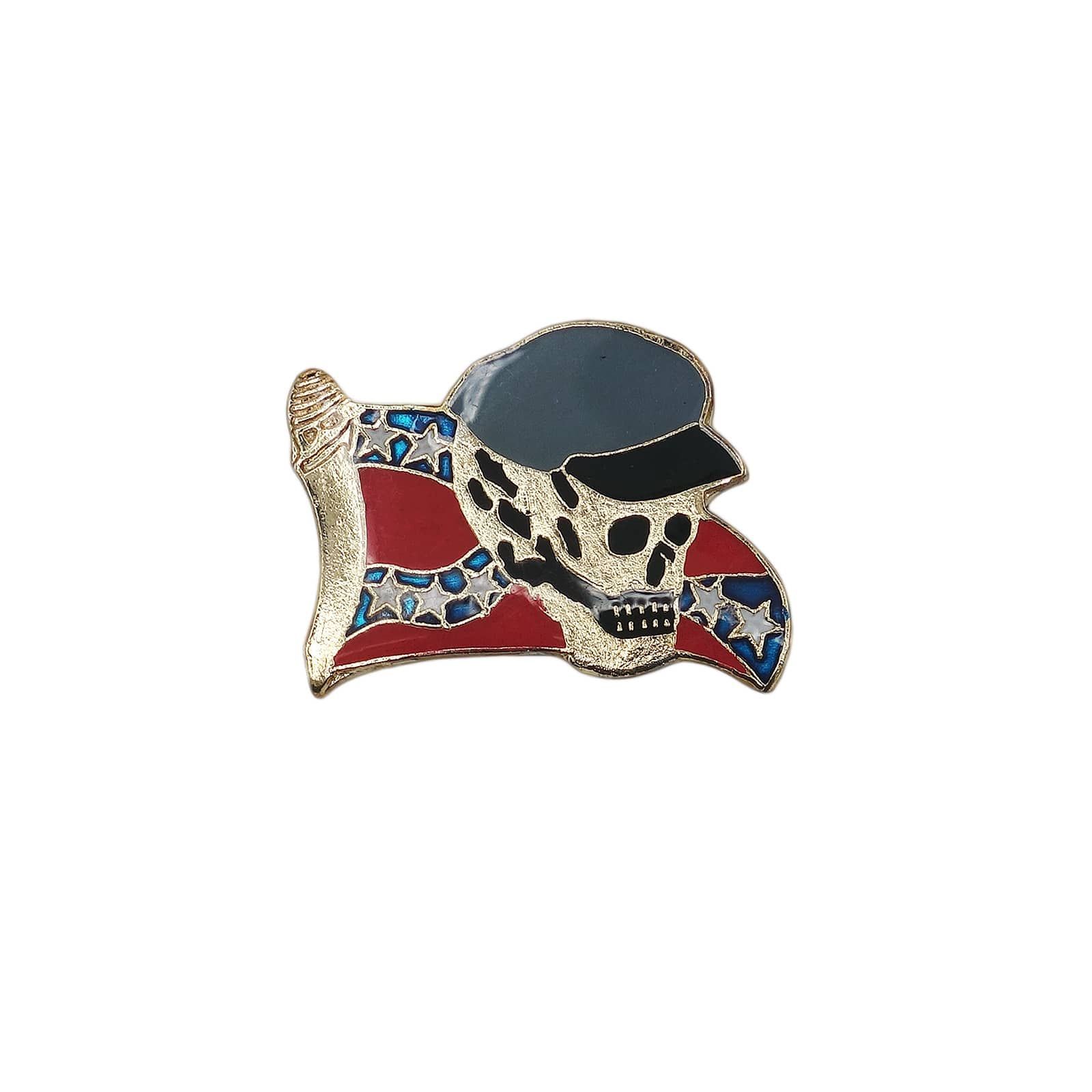 LLICA スカルデザイン ピンバッジ 1991年製 PWII 南軍旗 スカル 骸骨 ドクロ レトロ ピンズ ビンテージ ピンバッチ