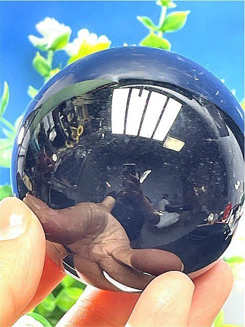 AAA級【魔除け】◇天然モリオン(黒水晶）丸玉B88C1/56C23A - メルカリ