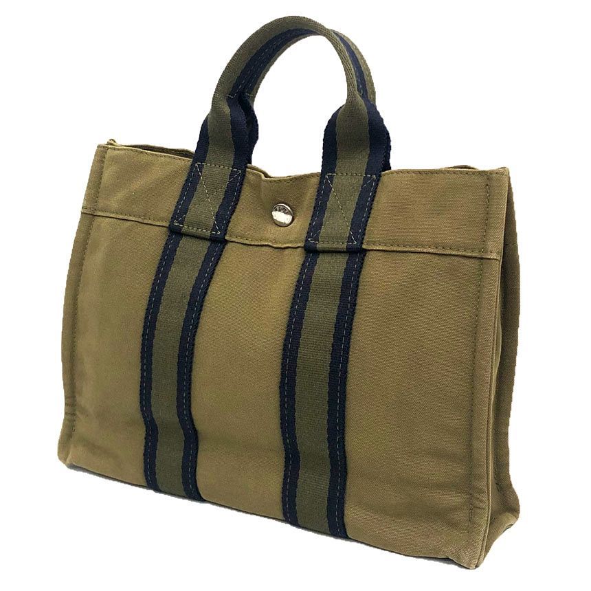 HERMES エルメス フールトゥPM キャンバス トートバッグ カーキ HERMES 