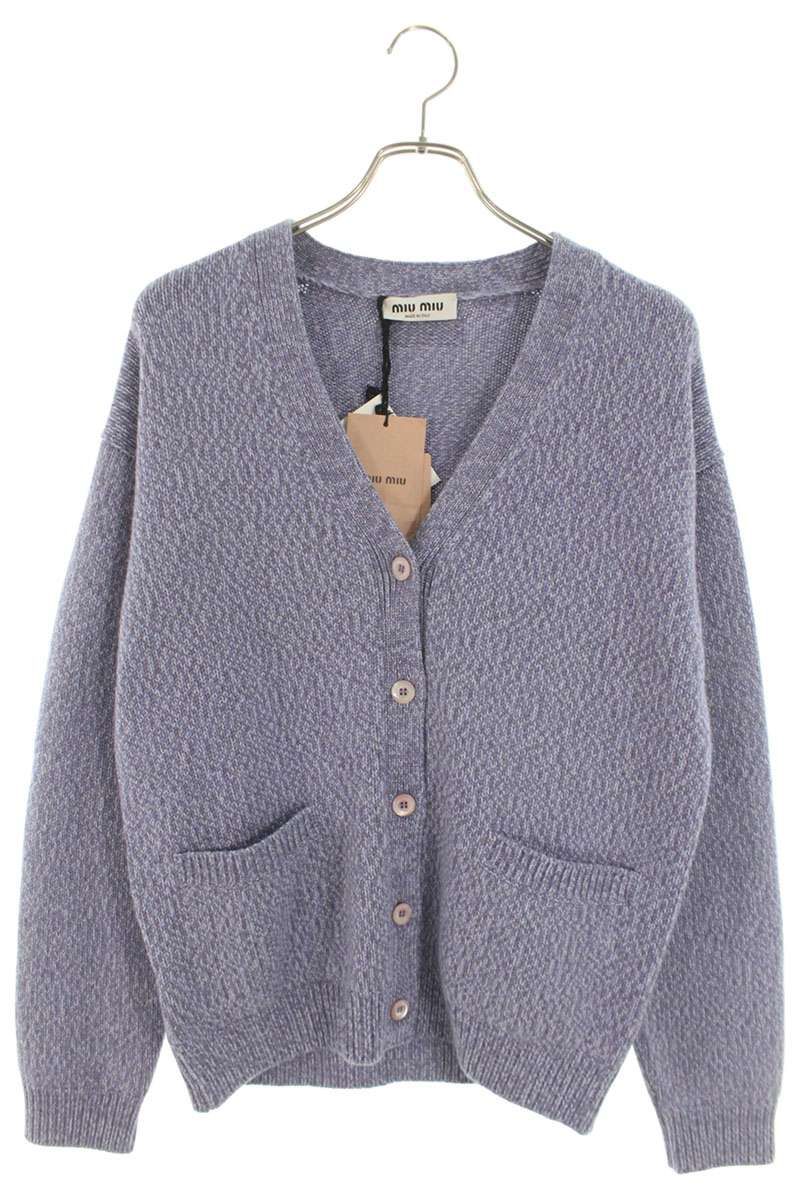 ミュウミュウ MMF759 バックロゴカシミアカーディガン レディース 38  