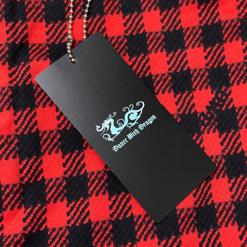 サイズ：3 DANCE WITH DRAGON ダンスウィズドラゴン  ロングパンツ ドラゴン刺繍 ギンガムチェック柄 ピンク系 [240101607661] ゴルフウェア メンズ ストスト サイズ：3 DANCE WITH DRAGON ダンスウィズドラゴン ロングパンツ