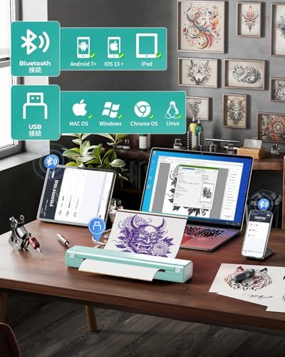  タトゥープリンター Phomemo M 08 F プリンター tattoo printer タトゥー転写紙付き 入り タトゥーマシン タトゥーコピー機 タトゥー転写 刺青転写機 A 4タトゥーペーパー対応 Bluetooth 接続 Wi 9 d 770385 その他 キッチン 食器