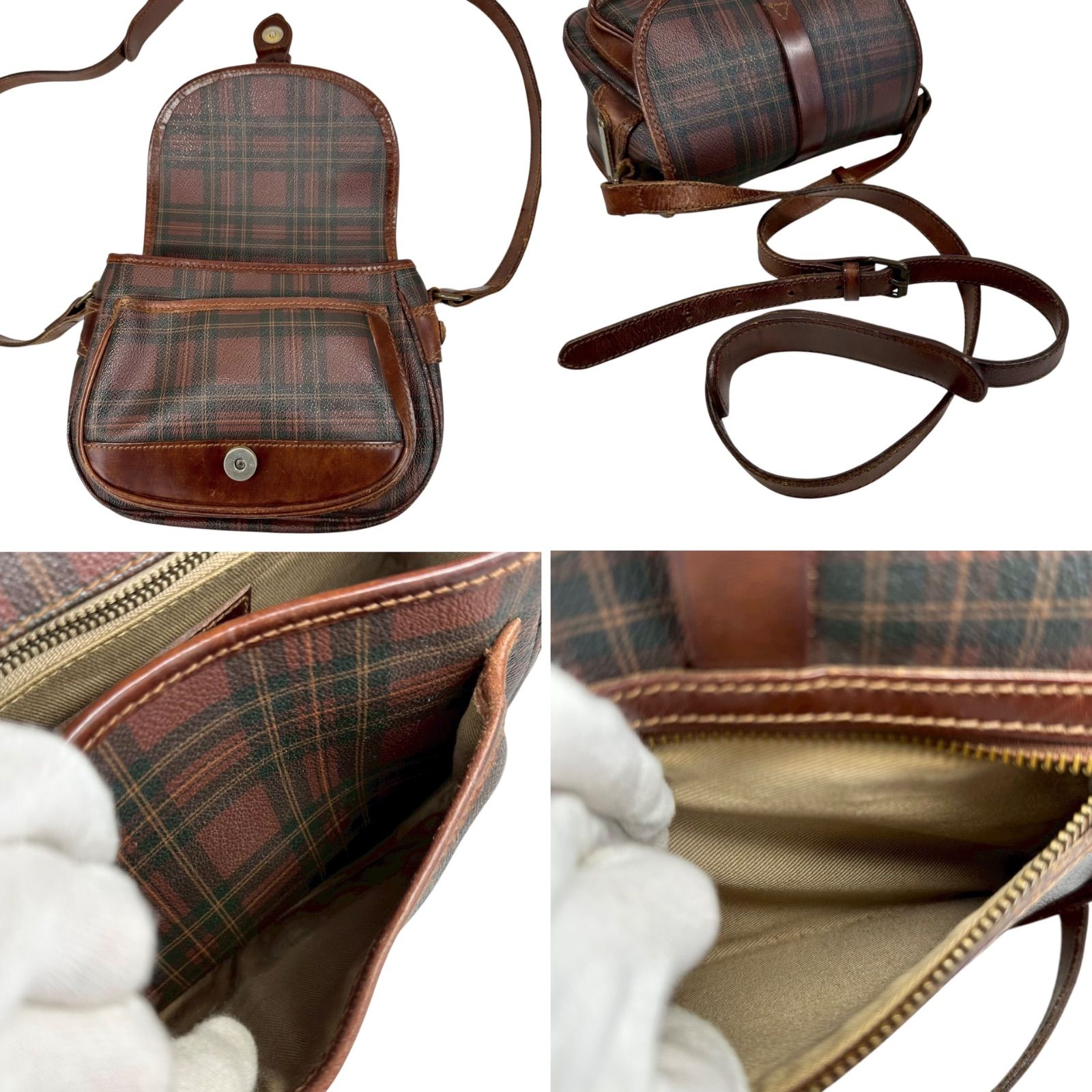 B4352 ☆美品☆Polo Ralph Lauren チェック柄ビジネスバッグ POLO 