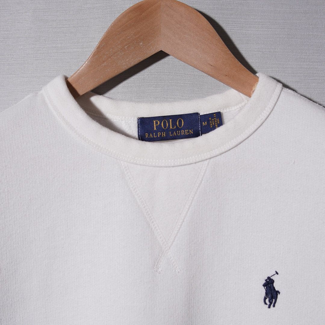 Polo Ralph Lauren スウェット M ホワイト 美品 ポロラルフローレン POLO RALPH LAUREN スウェット M ホワイト