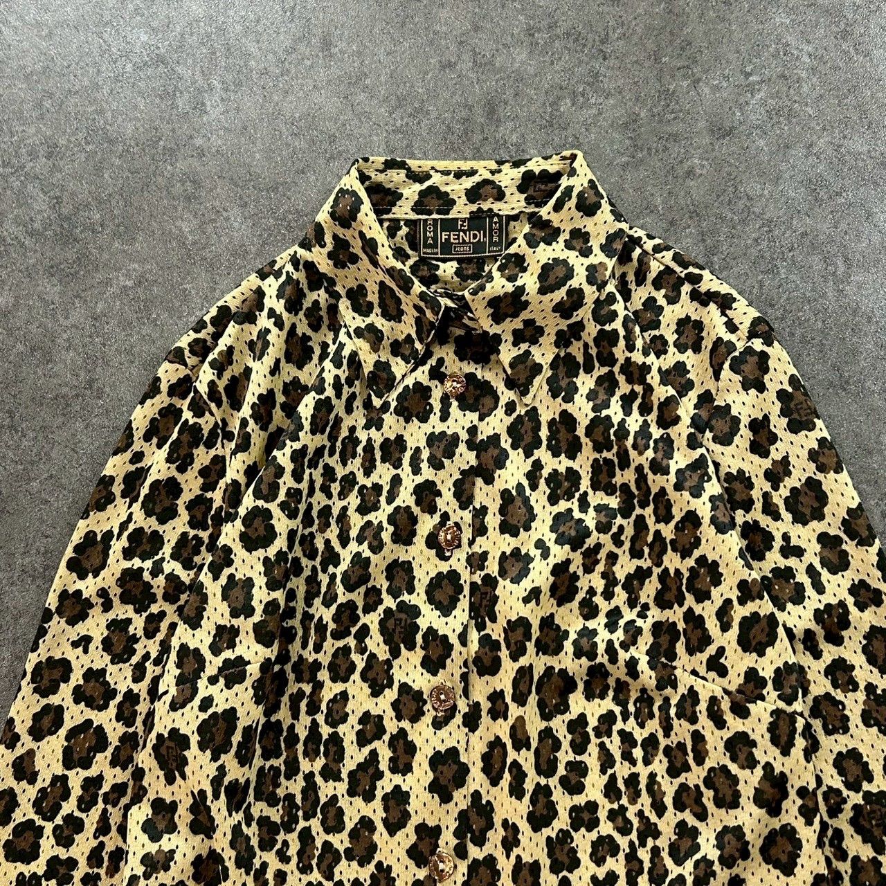 イタリア製 FENDI JEANS L/S Shirt Leopard フェンディ ジーンズ 長袖