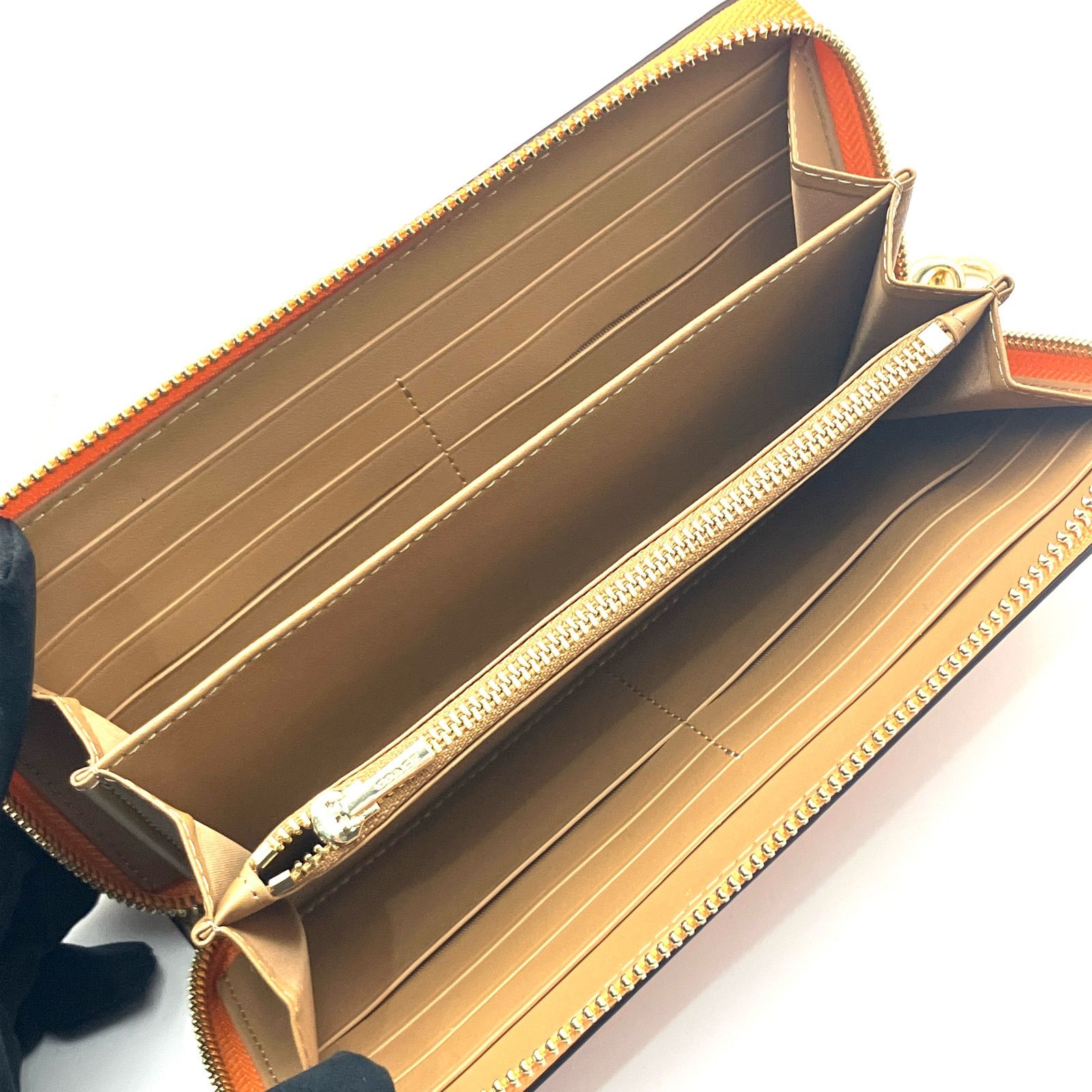 COACH コーチ C4452 長財布 オレンジ シグネチャー - メルカリ