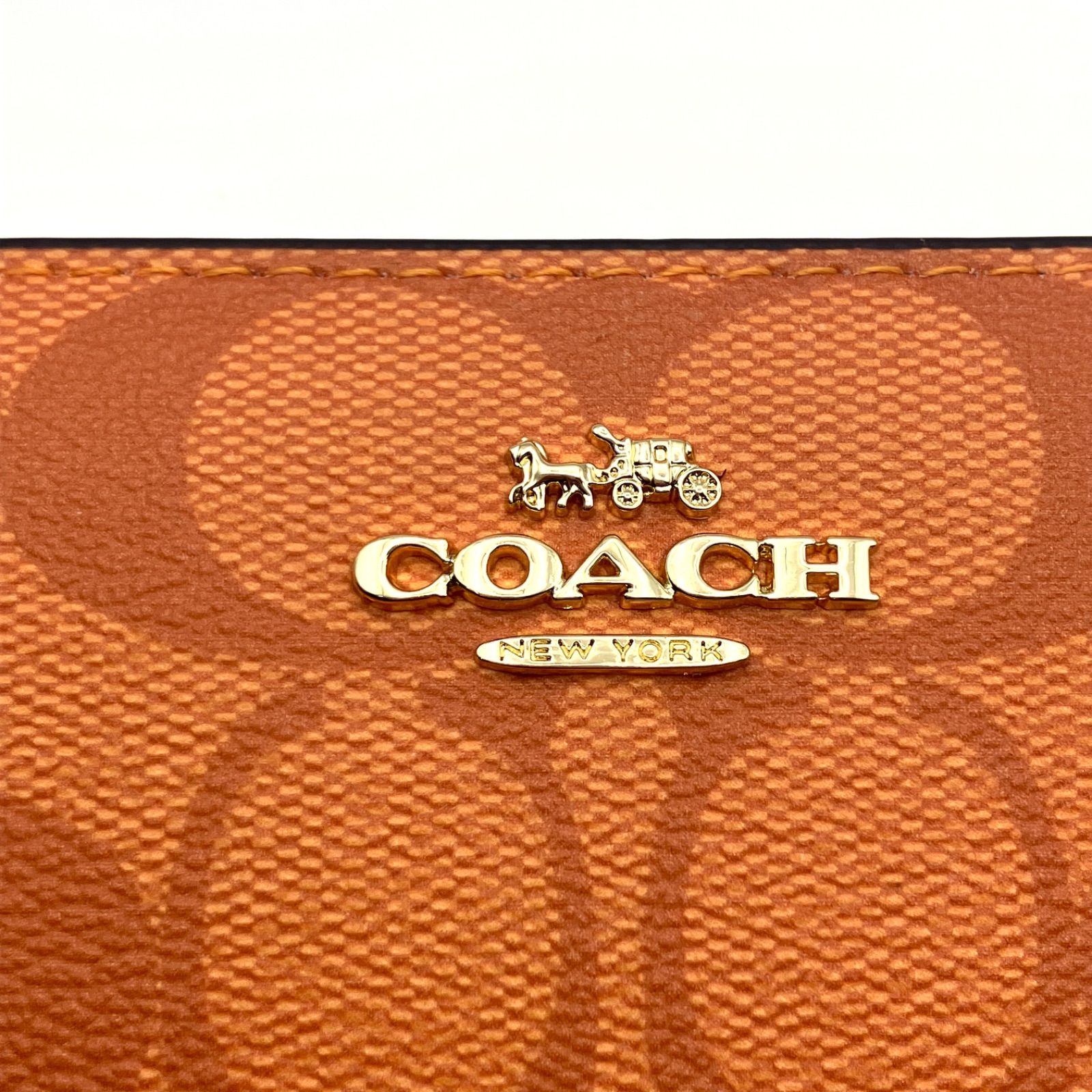 COACH コーチ C4452 長財布 オレンジ シグネチャー - メルカリ
