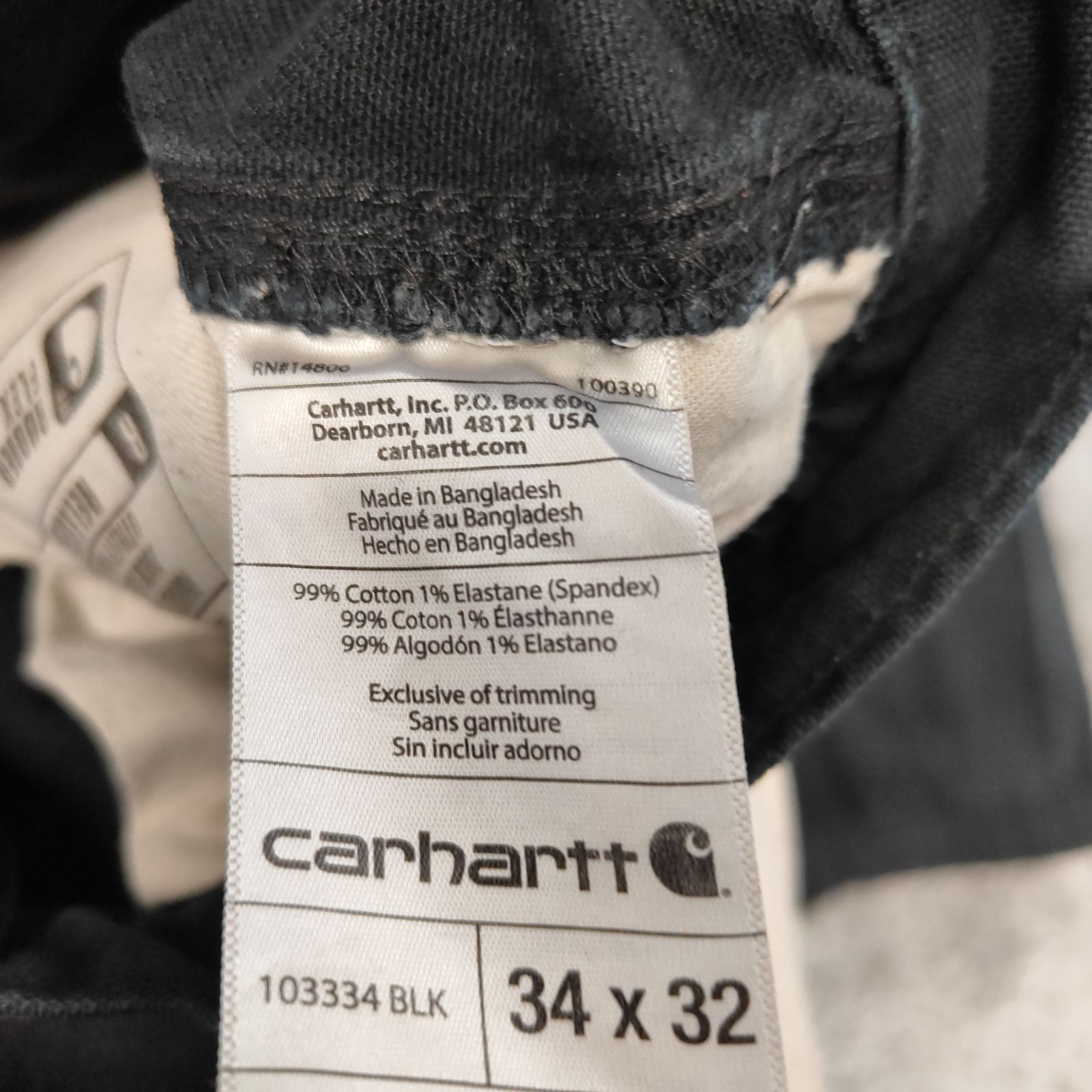 Carhartt カーハート バングラデシュ製 【サイズ】 34×32 ダブルニー 