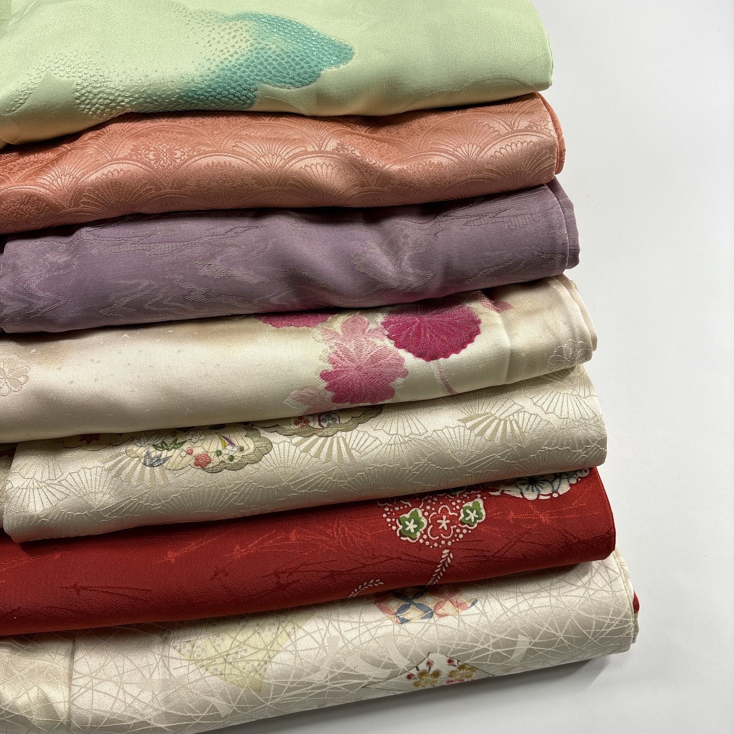 小紋 7枚 正絹 着物まとめ売り 同梱購入歓迎 リメイク用 着付け練習用