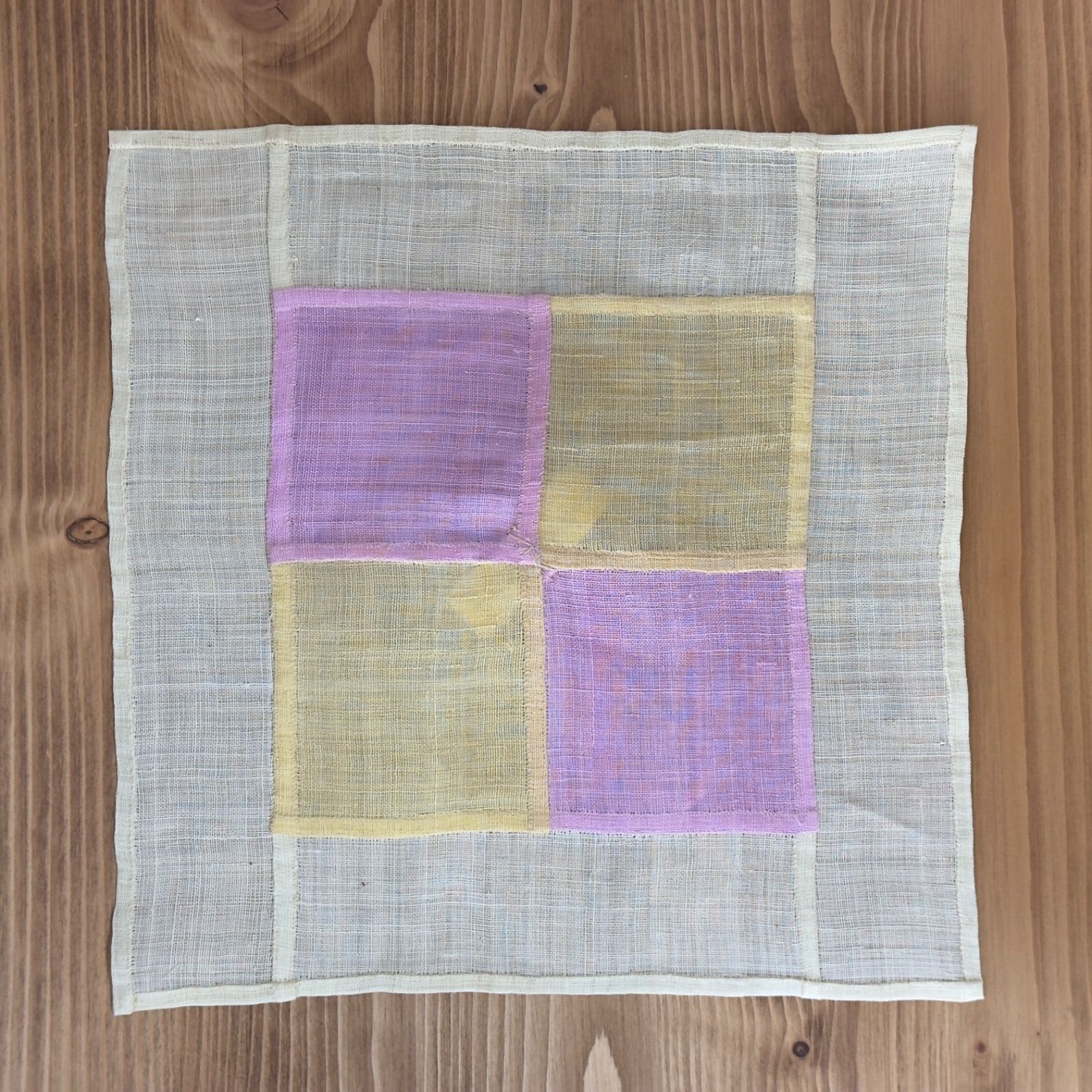 手縫い】韓国モシ サンポ 29cm角 覆い布 苧麻 ポジャギ 茶道具 色淡め