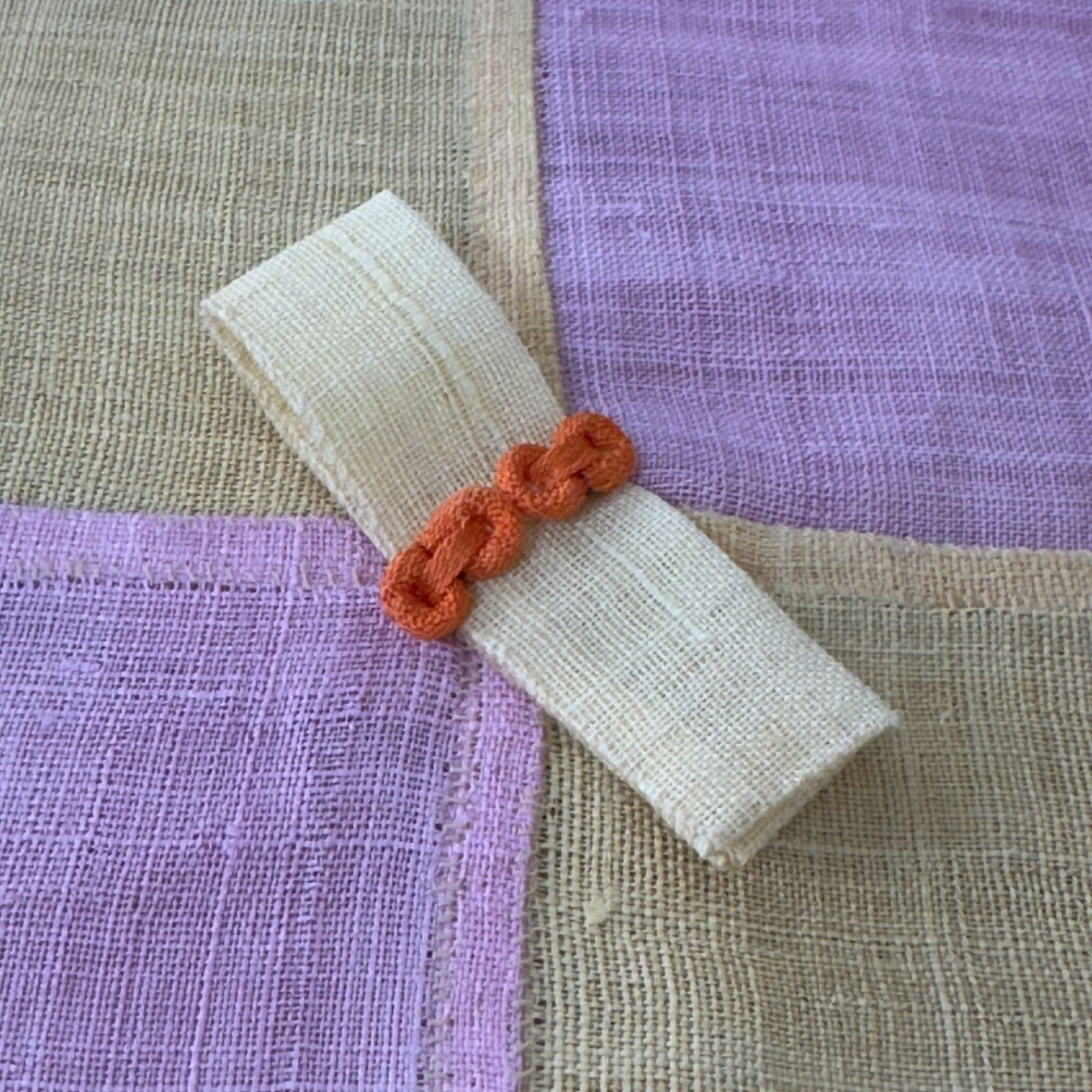 手縫い】韓国モシ サンポ 29cm角 覆い布 苧麻 ポジャギ 茶道具 色淡め