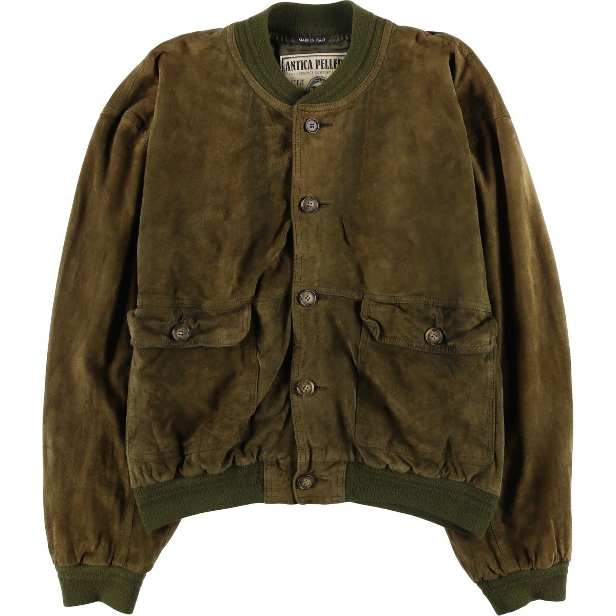 古着 ANTICA PELLERIA バルスタージャケット スエードレザーブルゾン
