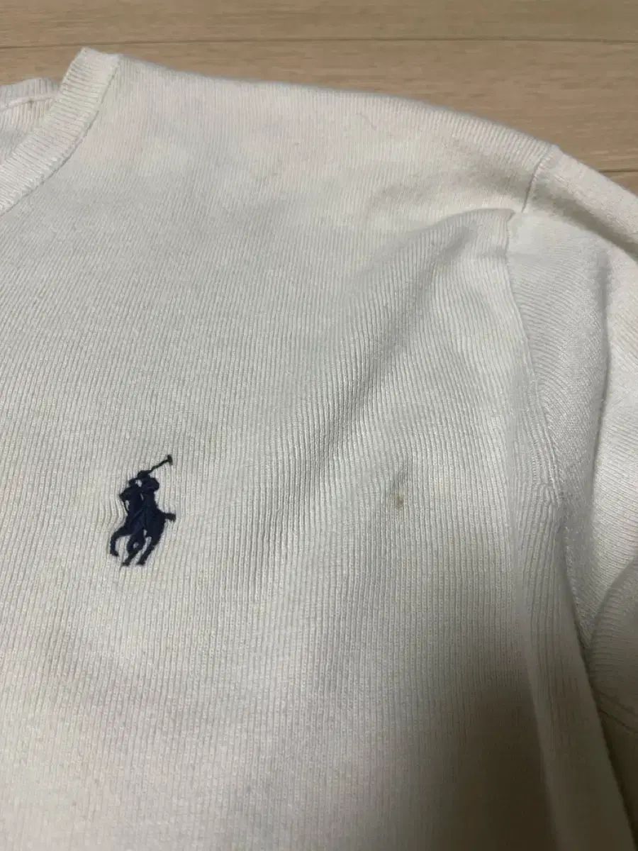 ポロラルフローレン ピマコットン アイボリー Vネック ニット