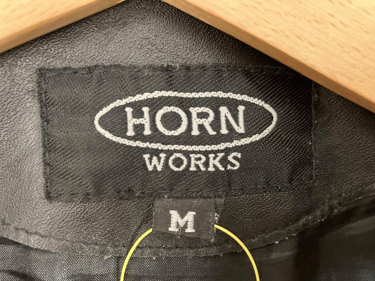 HORN WORKS　コンチョボタン　カウレザー　サイド編み込みベスト　ジレ HORN WORKS コンチョボタン カウレザー サイド編み込みベスト ジレ