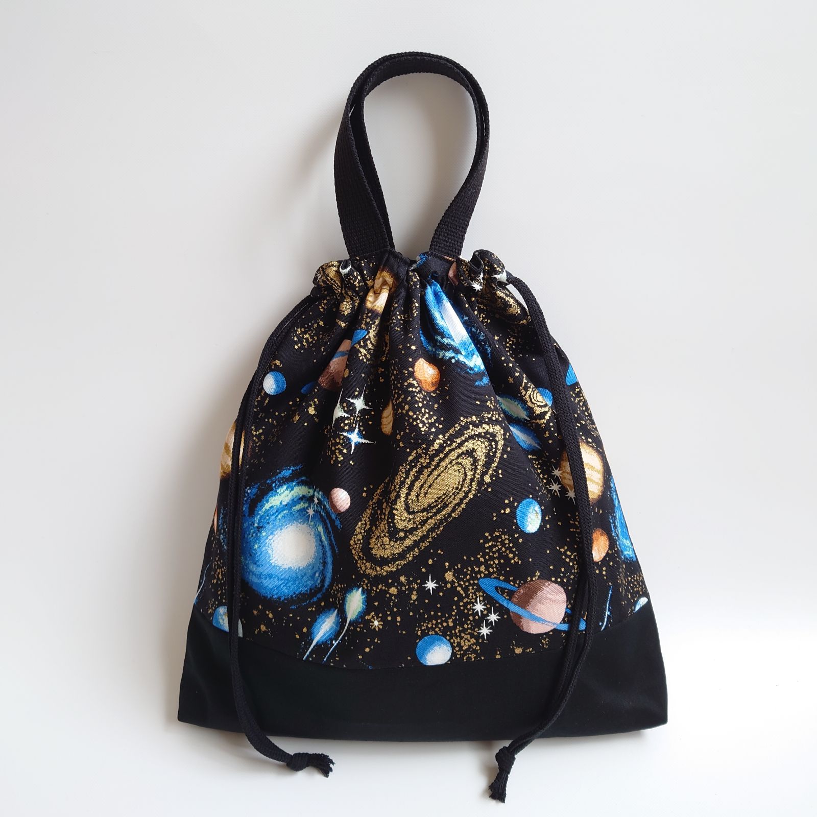 ハンドメイド リバーシブル ギャラクシー × 星 体操着入れ お着替え袋 