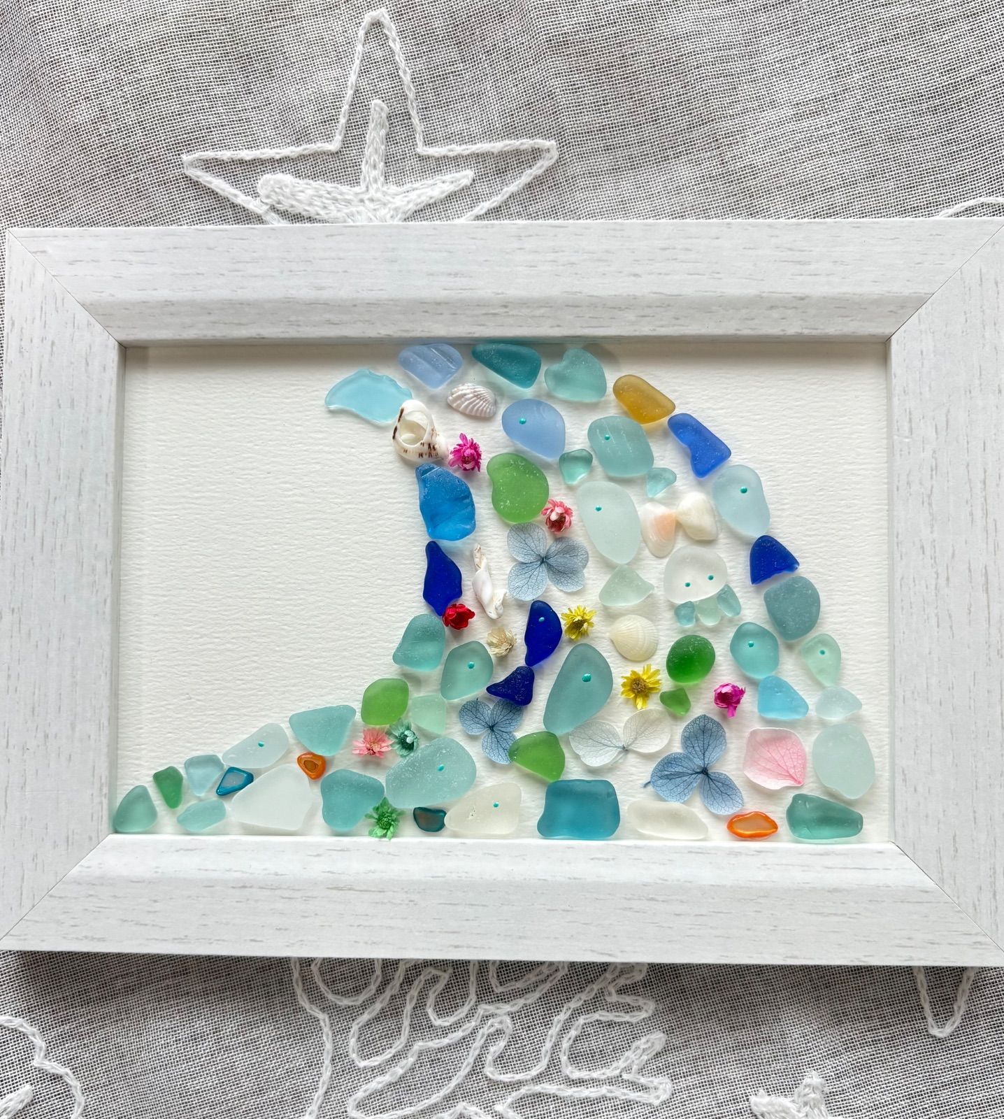 メルカリ ♡オーダー　シーグラスアート シーグラスアート*波*WAVE*ハンドメイド*一点物 - メルカリ