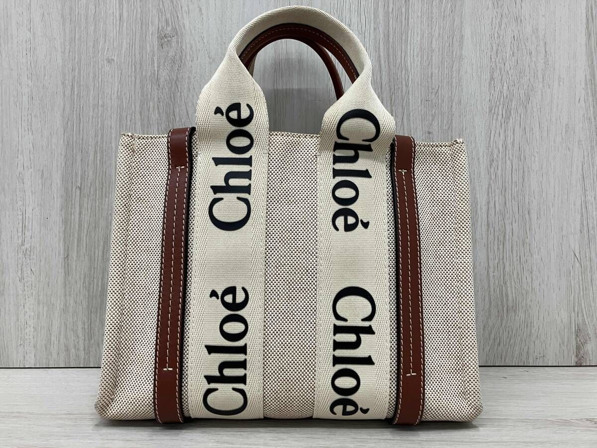 クロエ Chloe ウッディスモール ハンドバッグ 03217565 キャンバス 