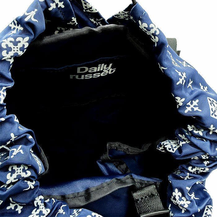 russet ラシット 総柄 リュック ネイビー 巾着式 バックパック - メルカリ