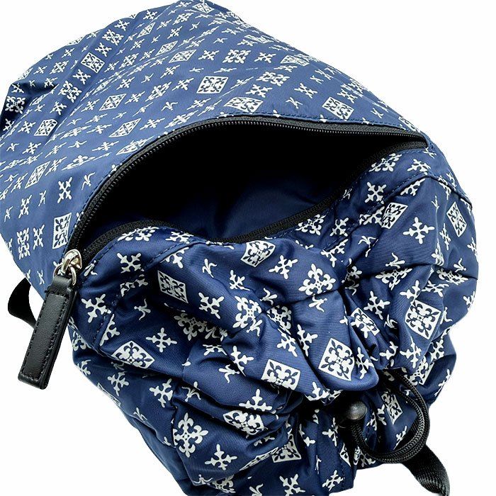 russet ラシット モノグラム柄 リュック バックパック ネイビー russet ラシット 総柄 リュック ネイビー 巾着式 バックパック - メルカリ