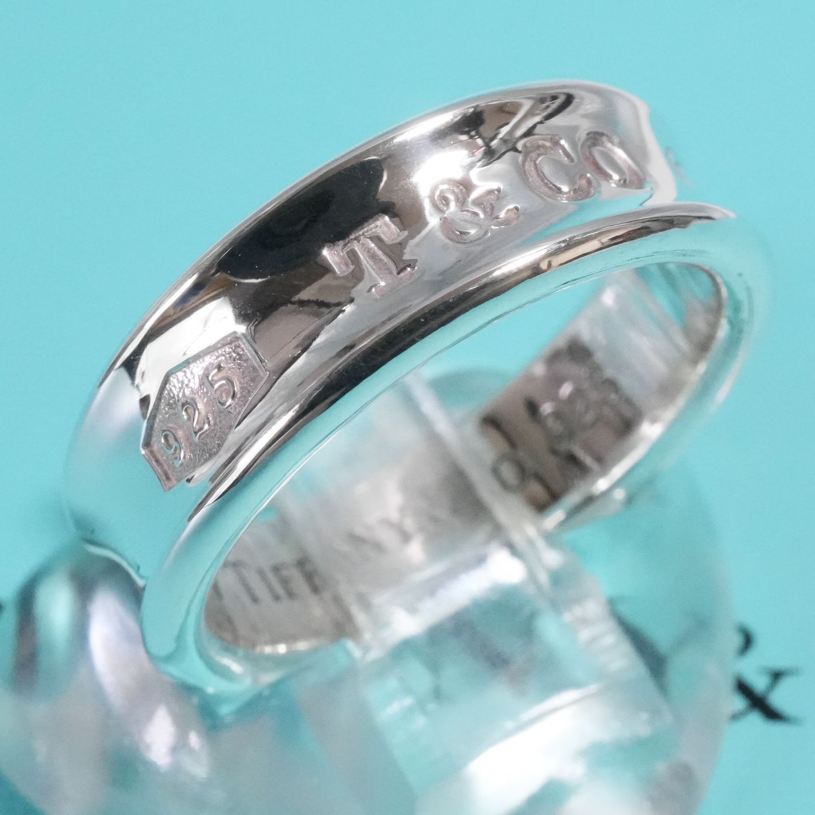 極美品19.5号 ティファニー 1837 ナロー ミディアム リング/25-2595