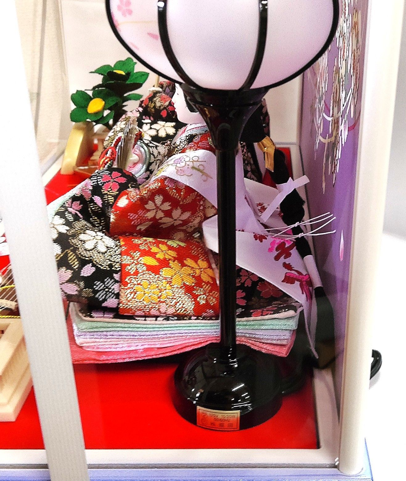  M 宅140 0690 雛人形 親王飾り 芥子 二人 白 ブルーアクリルケース入り ライト付き オルゴール付き 段ボールあり ♥品 雛人形 ひな祭り 季節 年中行事