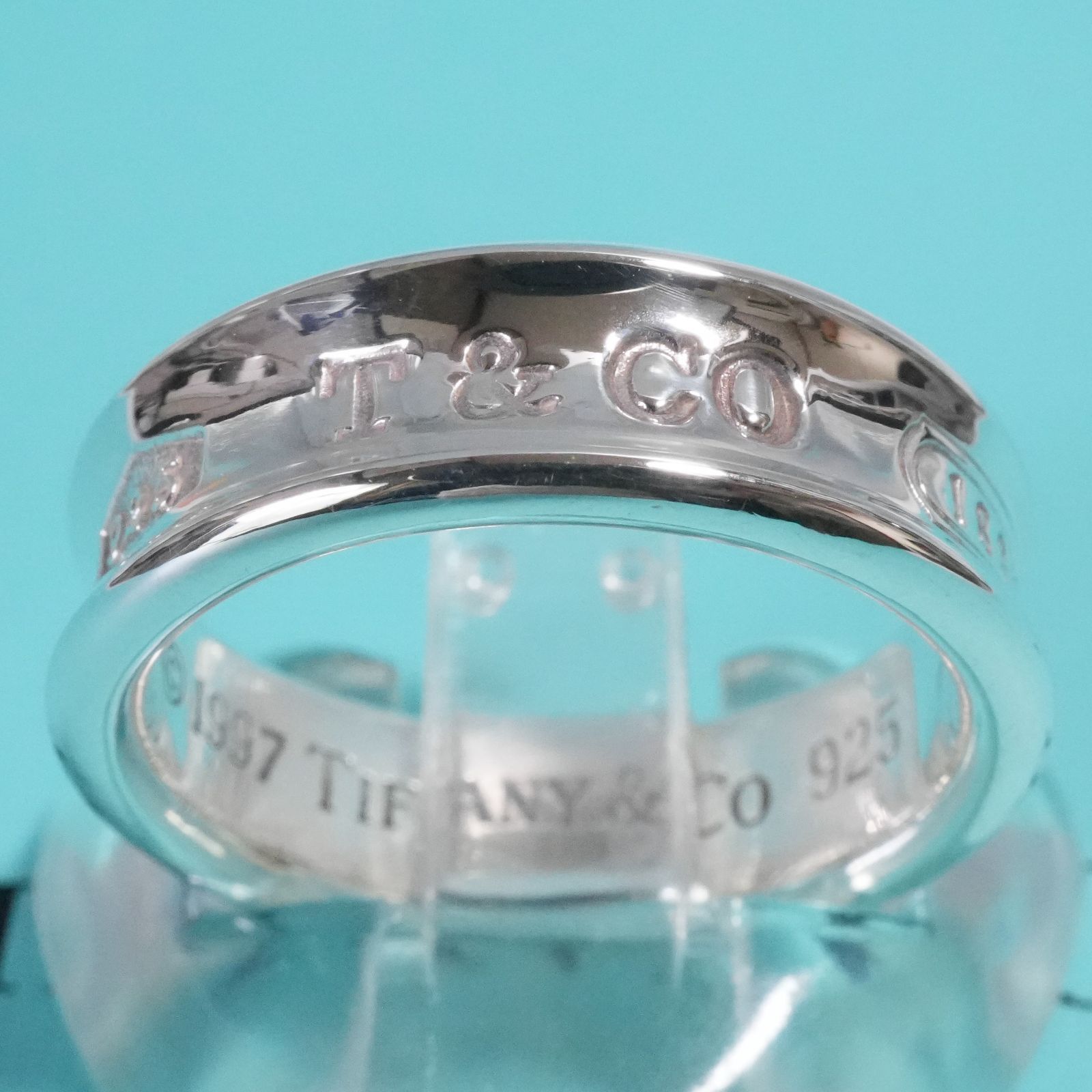 極美品19.5号 ティファニー 1837 ナロー ミディアム リング/25-2595