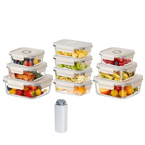 送料無料】Y K YUKO 融光 真空保存容器 耐熱ガラス 525ML+800ML+1230ML