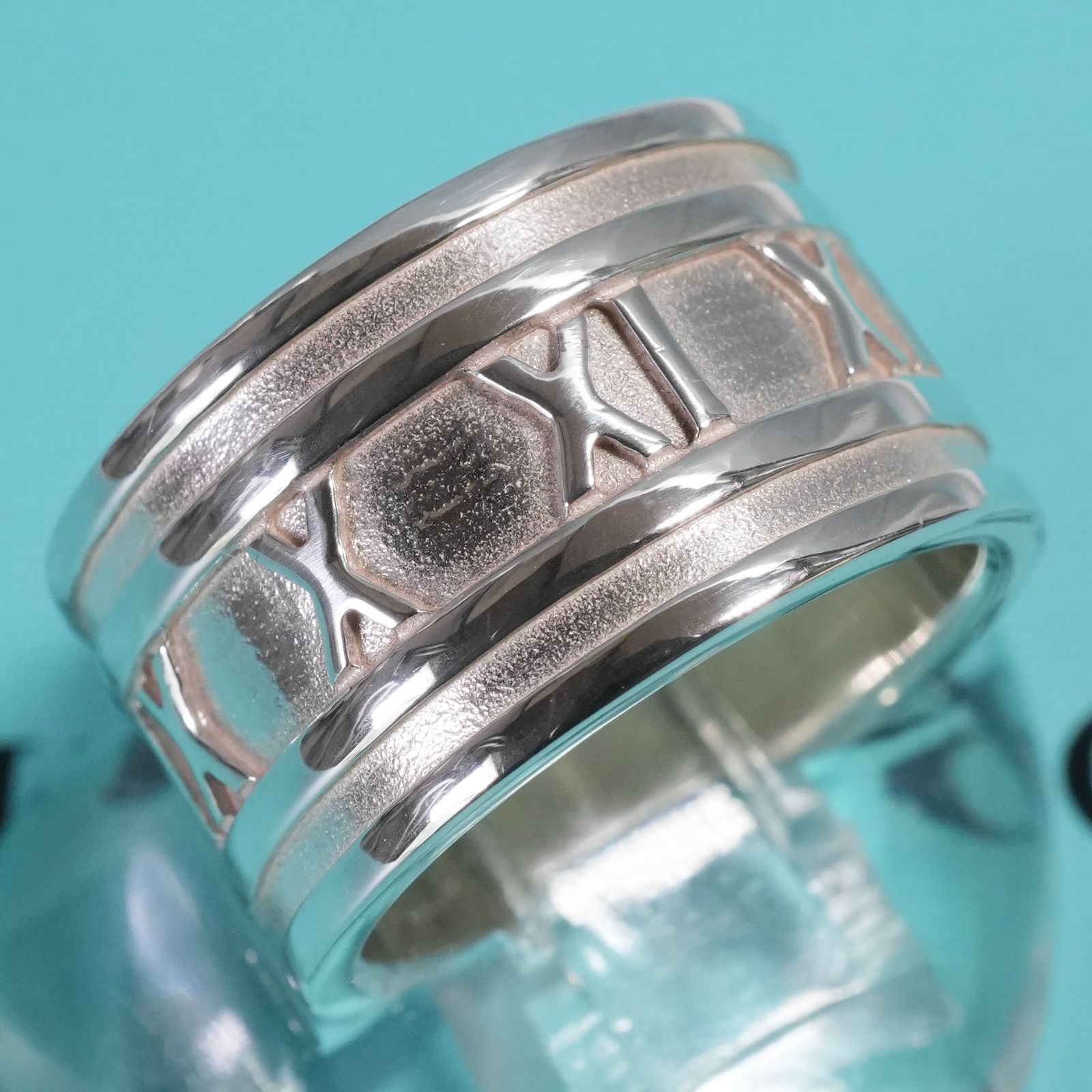 極美品12号 ティファニー アトラス ワイド シルバー リング/25-2585