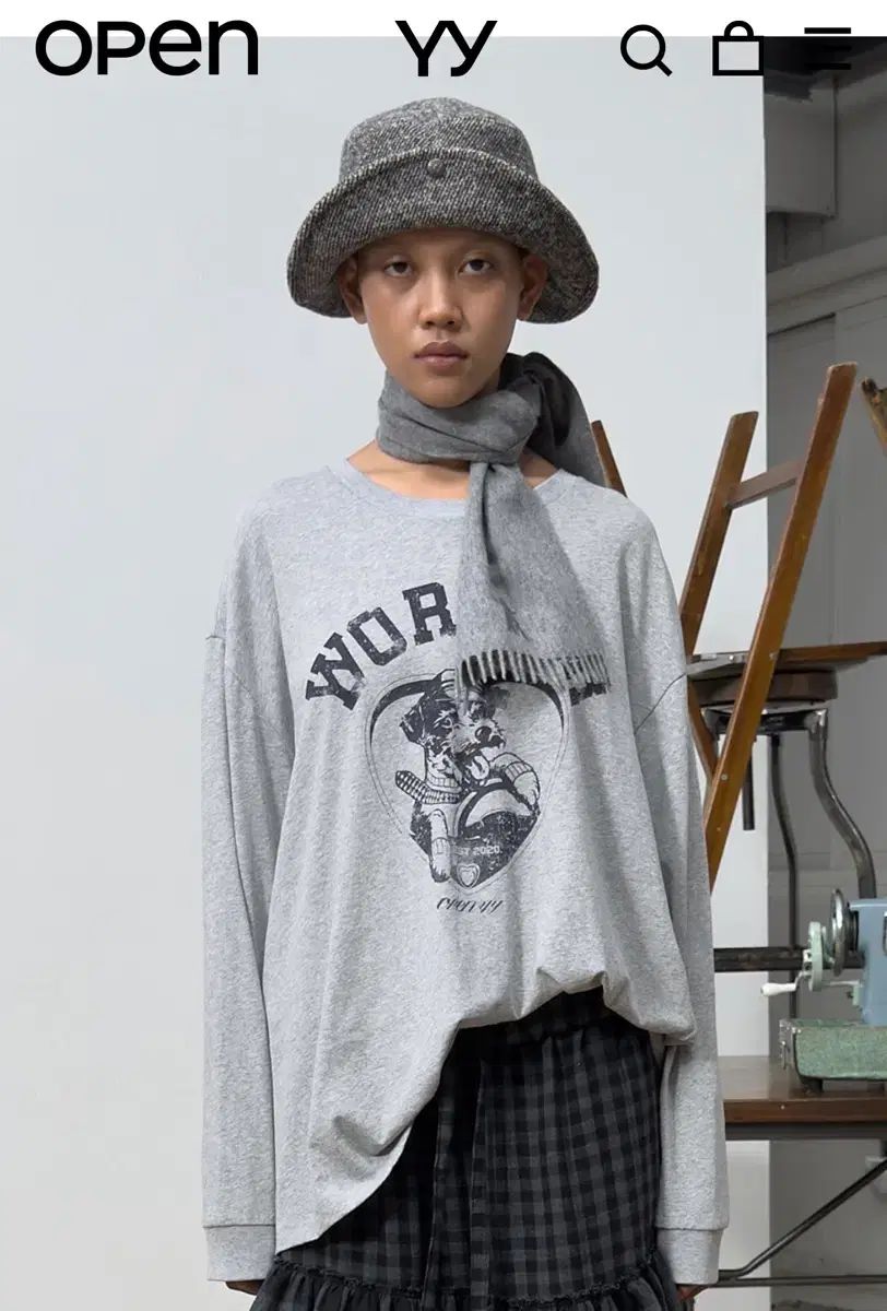 オープンYY MINI WOOL SCARF GRAY