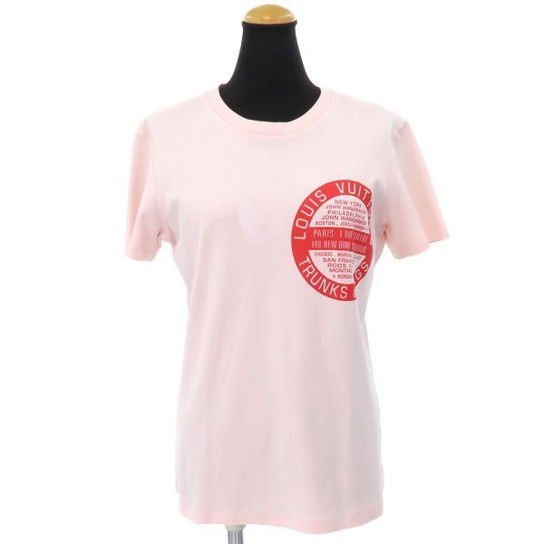 LOUIS VUITTON - LOUIS VUITTON(ルイヴィトン) 半袖Tシャツ サイズS レディース - RW191W DMF FGTS15 白×ピンク クルーネック LOUIS VUITTON(ルイヴィトン) 半袖Tシャツ サイズS レディース