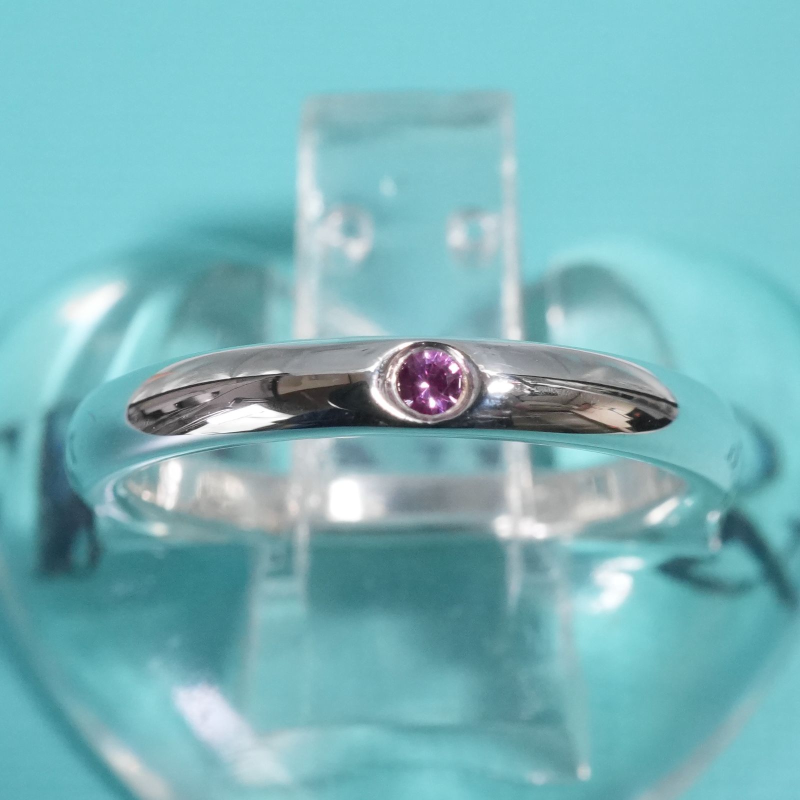 極美品9号ティファニーピンクサファイアスタッキング バンドリング/25