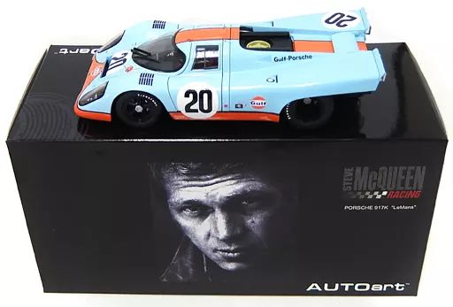 ミニカー 1 18 PORSHE 917 K ”LEMANS” 1971 STEVE MCQUEEN VERSION Gulf 20 スカイブルー オレンジ RACING 87183