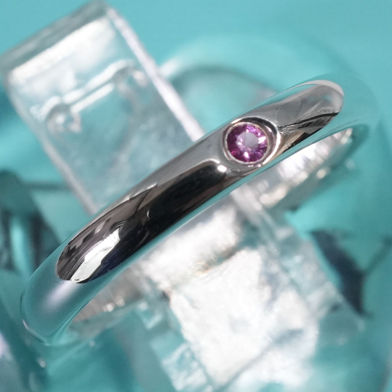 極美品9号ティファニーピンクサファイアスタッキング バンドリング/25