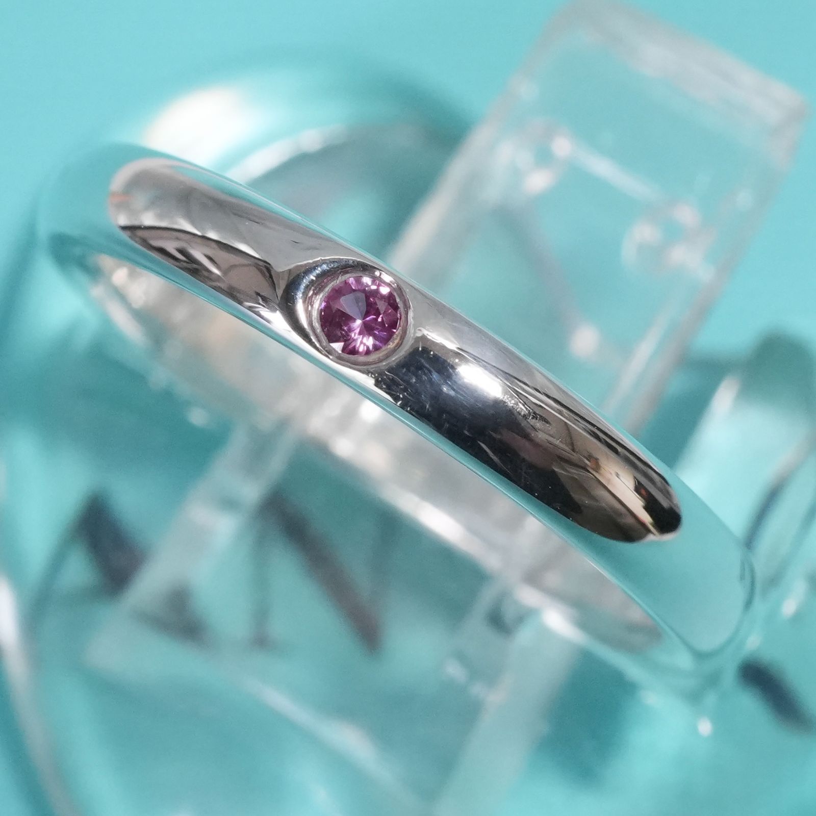 極美品9号ティファニーピンクサファイアスタッキング バンドリング/25