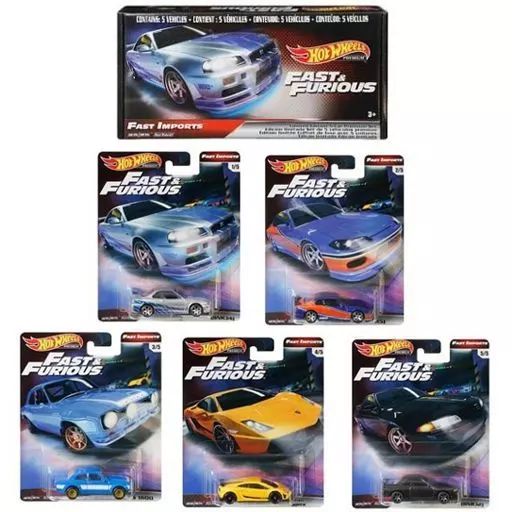 ミニカー 1 64 Hot Wheels ワイルド スピード ムボックス 5台セット Fast Imports GRB 01