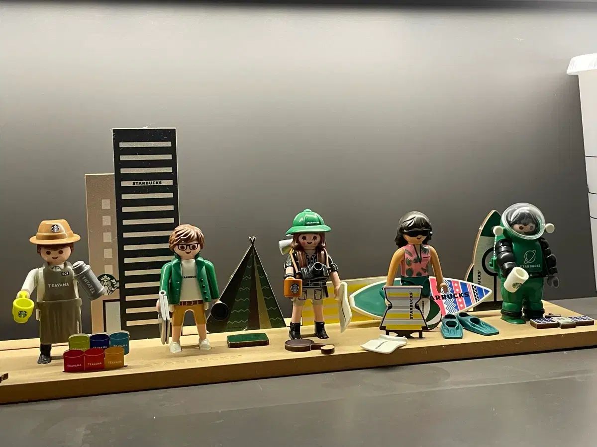 展示商品 スターバックス プレイモービル 8種 全種 コレクティング プレート フルセット