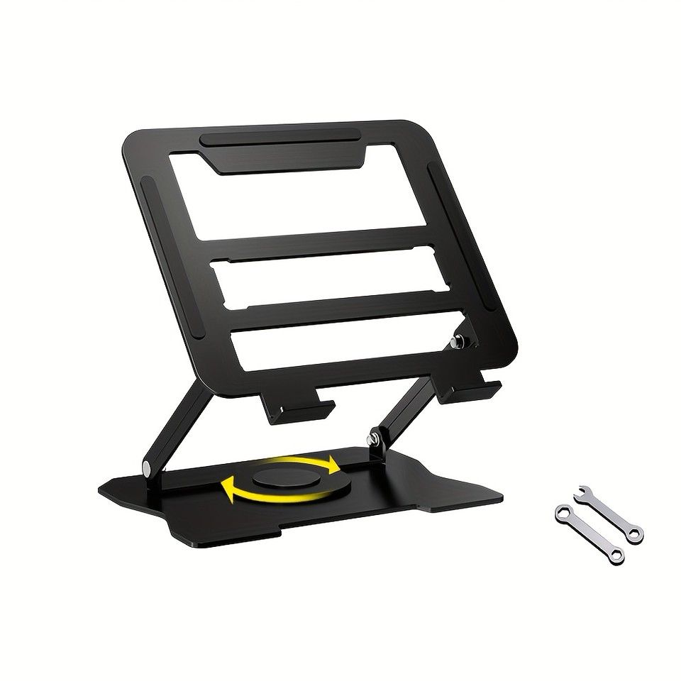 360回転＆放熱】折りたたみ式ノートパソコンスタンド 高さ角度調整可能